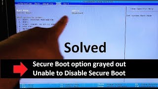 How to Fix Secure Boot option grayed out in BIOS Disable Secure Boot UEFI Windows 710 [upl. by Ahsiekam]