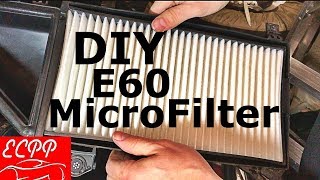 BMW E60 M5 Cabin Air Filter DIY  With Microfilter Service Reset [upl. by Kcaj465]