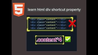 Learn html div shortcut property html property shortcut div [upl. by Ravens]