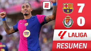 BARCELONA fue una APLANADORA le metió grosera goleada 70 al VALLADOLID y suma 12 puntos  La Liga [upl. by Vilma]