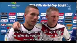 Schweinsteiger Podolski and Kramer after winning World Cup in Brazil English subtitles [upl. by Reinwald]