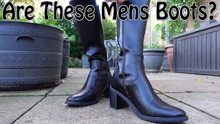 Mens black heel fashion boots [upl. by Goodyear]