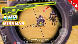 Confronting A Daring Enemy Team  AWM in Miramar PUBG Mobile [upl. by Llyrat]