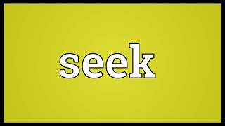 Seek Meaning [upl. by Mehalick]