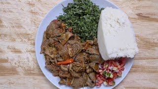 Kenyan Tripes Recipe  Ugali amp Matumbo Cooking Tutorial  Tasty African Cuisine [upl. by Bergstrom]