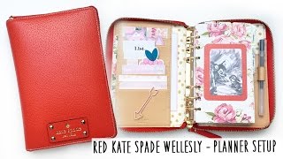 Red Kate Spade Wellesly  Planner Setup [upl. by Aimek459]