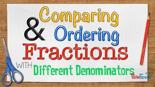 Comparing and Ordering Fractions with Different Denominators fraction strips [upl. by Aninotna]