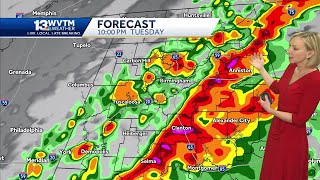 Tornado threat today as severe storms move through Alabama [upl. by Alvita729]