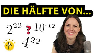 EINSTELLUNGSTEST Mathe Aufgaben Potenzen – Was ist die Hälfte von 2 hoch 22 [upl. by Ramburt]