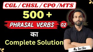 PHRASAL VERBS CLASS 2  for SSC CGL CPO CHSL and MTS  by Jai Sir ssccgl2024 ssc [upl. by Hamlani]