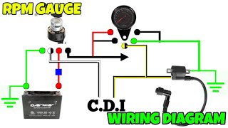 PAANO MAG LAGAY NG RPM GAUGE SA MOTOR  WIRING DIAGRAM [upl. by Amoihc720]