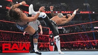 Ricochet amp Aleister Black vs Chad Gable amp Bobby Roode April 8 2019 [upl. by Elleira]