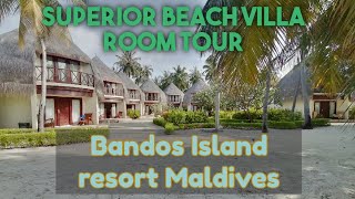 Bandos resort Maldives Superior beach villa room tour in Hindi [upl. by Waddle484]