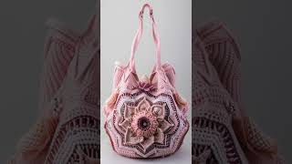 Soft charm Neutral Pink woolen crochet bag knitted bag crochet handknotted crochetbag [upl. by Evelyn368]