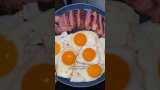 Steak and eggs is a health food eggs food steak [upl. by Eelirol]