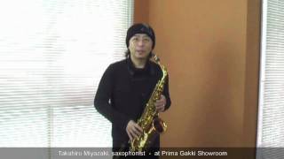 Our Guest Artist 08 Takahiro Miyazaki the saxophonist  at Prima Gakki Showroom [upl. by Hacker338]