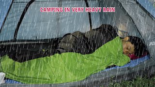 RELAXING RAIN SOUNDS IN CAMPING HEAVY RAIN AND THUNDERSTORM  ASMR camping [upl. by Yursa483]