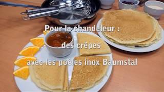 Chandeleur Baumstal  des crêpes dans une poêle inox [upl. by Reisch22]