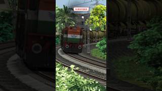 Train Simulator । WDM3D Freight Train High Speed Crossing in Railway Gate । Train Video shorts [upl. by Neeleuqcaj]