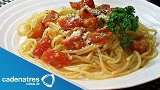 Receta para preparar capellini al pomodoro Comida italina  Receta italiana [upl. by Aiekam]