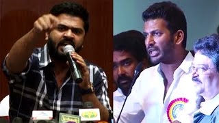 Vishal Answer for Simbu  Real Fight  Nadigar Sangam Election Issue [upl. by Asetal]