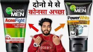 Garnier Men Acno Fight Face Wash VS Garnier Men Power White Face Wash [upl. by Addis]