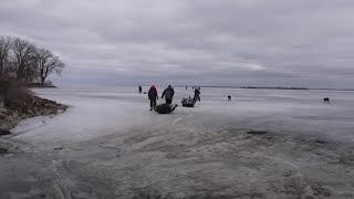 The lake is scary this year Sturgeon spearing season looks different in a year of thin ice [upl. by Ytsirc]