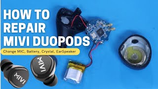 Mivi duopods Teardown and Repair  Battery Mic Speaker Change [upl. by Hoopes]