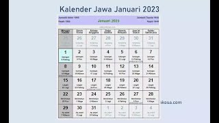 Kalender Jawa Januari 2023 Lengka Hari Baik dan Buruk [upl. by Milka357]