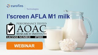 AOAC certified solution for aflatoxin M1 analysis in dairy products  Webinar [upl. by Skardol]