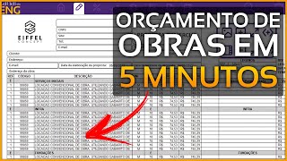 Como fazer um Orçamento de obras com cronograma em 5 min [upl. by Devine]