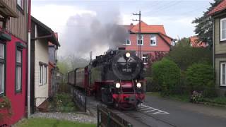 Steam of Harz Narrow Gauge RailwaysGermany Apr2018 1 ハルツ狭軌鉄道の蒸気機関車（ドイツ）（2018年4月）１ [upl. by Yerocaj]