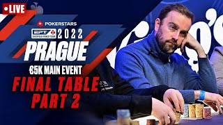 EPT PRAGUE 2022 €5K MAIN EVENT – FINAL TABLE Part 2 ♠️ PokerStars [upl. by Aoniak]