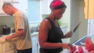 Honey Mustard Chicken amp Watermelon  Gabe amp Babe Vlog [upl. by Nnael]