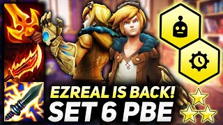 NEW SET 6 EZREAL 3 CARRY WITH 5 INNOVATOR AND 4 CLOCKWORK  Teamfight Tactics SET 6 PBE [upl. by Harifaz]