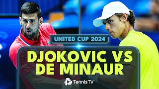 Alex De Minaur STUNS Novak Djokovic  United Cup 2024 Match Highlights [upl. by Yelime282]