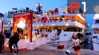 EXCLUSIVE F1 party on biggest yacht in Monaco [upl. by Eibrab823]