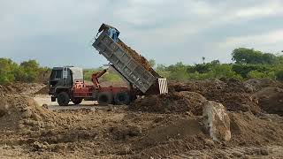 fuso dump truck unloading the soil [upl. by Bullen633]