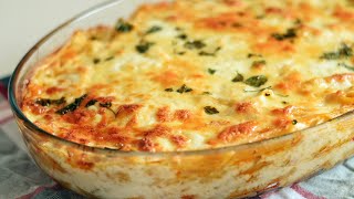 White Sauce Pasta And Chicken Bake  Creamy Bechamel Sauce [upl. by Tremain]