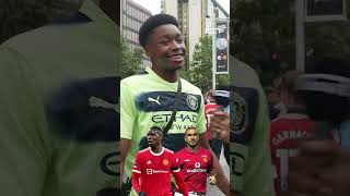 MAN CITY fan picks the best MAN UNITED player EVER 👀 shorts [upl. by Aillimac705]