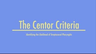 Centor Criteria for Strep Pharyngitis  MEDZCOOL [upl. by Aed486]