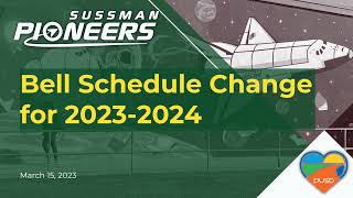 Sussman Middle School 202324 Bell Schedule [upl. by Dnalerb]