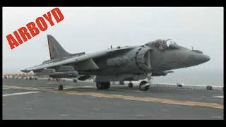 AV8B Harrier IIs Landing And Takeoff USS Kearsarge LHD 3 [upl. by Batty45]