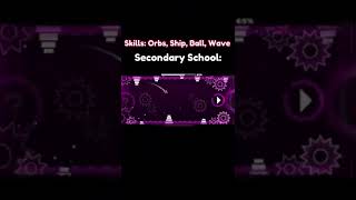 GEOMETRY DASH SCHOOL Primary VS Secondary VS University VS MY JOB shorts gd geometrydash [upl. by Cecilio]