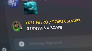 Scam Invite Reward Discord Servers Free Robux  Nitro [upl. by Hutchison246]