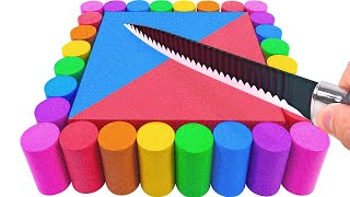 Satisfying Video l How to make Rainbow Photo Frame Cake FOR Kinetic Sand AND Pillar Cutting ASMR [upl. by Ecirtak]