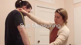 Suit Measuring With Shirt Tailoring  Real Person ASMR [upl. by Arahc]