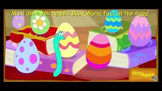 The Roly Mo Show Book Worms Egg Hunt Game [upl. by Paehpos979]