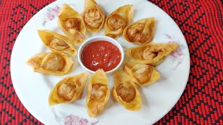 চিকেন অনথন  চাইনিজ ফ্রায়েড অনথন  Bangladeshi Chinese Restaurant Style Fried Chicken Wontons [upl. by Ark]