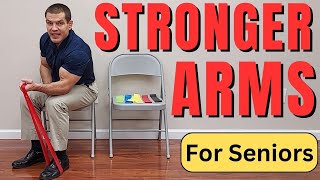 6 Resistance Band Arm Exercises For Seniors Upper Body Home Workout [upl. by Tamara13]